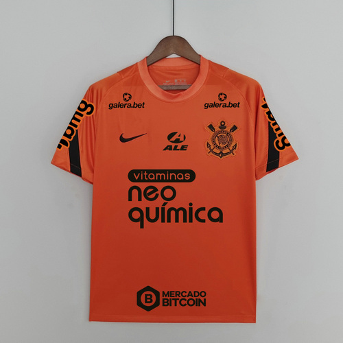 all sponsors pre-match training maglia corinthians paulista arancia 2022-2023 uomo