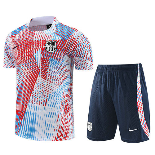 blu rosso bianco formaziones calcio barcellona manica corta 2023-2024 a poco prezzo uomo