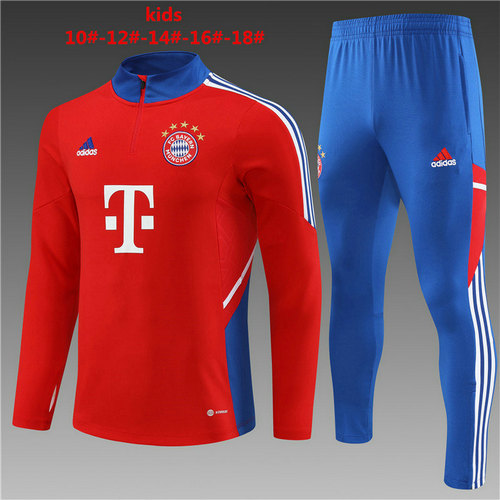 completo giacca sportiva bayern münchen rosso 2022-2023 rosso bambino