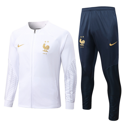 giacca sportiva con zip francia bianca 2022-2023 uomo
