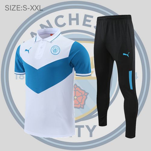 maglia polo calcio manchester city 2022-2023 strisce bianche e blu uomo