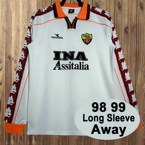 manica lunga maglia as roma seconda 1998-1999 uomo