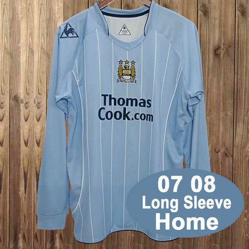 manica lunga maglia manchester city prima 2007-2008 uomo