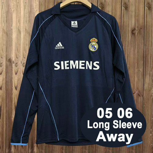 manica lunga maglia real madrid seconda 2005-2006 uomo