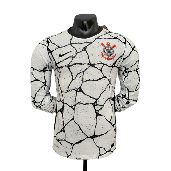manica lunga prima maglia corinthians paulista player 2021 2022 bianco uomo