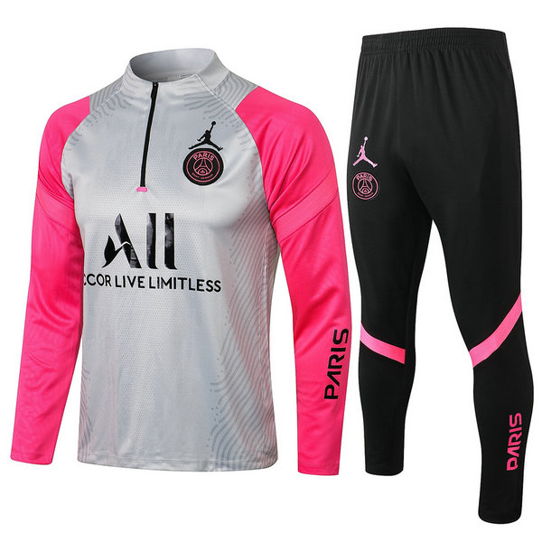 moda tuta sportiva psg completo 2021 2022 grigio rosa uomo