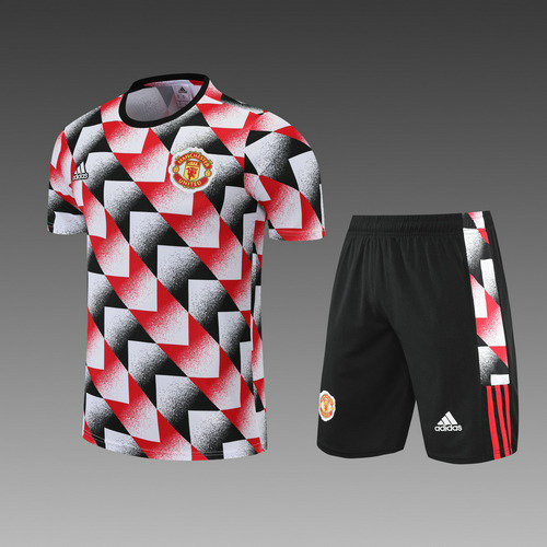 pantaloncini + maniche corte manchester united 2022-2023 nero bianco uomo
