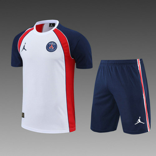 pantaloncini + maniche corte paris saint germain 2022-2023 bianco blu rosso uomo