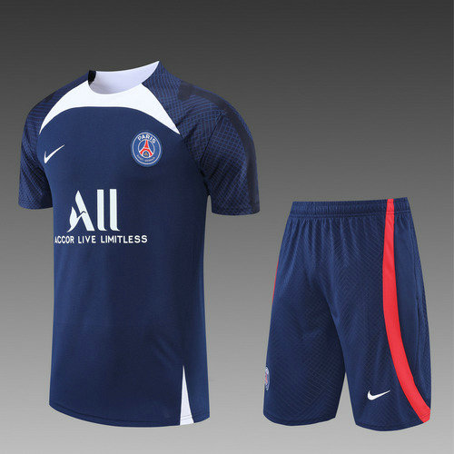 pantaloncini + maniche corte paris saint germain 2022-2023 blu uomo