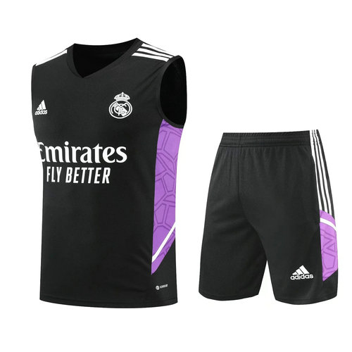 pantaloni + gilet real madrid nero 2022-2023 uomo
