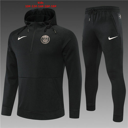poco prezzo giacca sportiva con mezza zip paris saint germain 2022-2023 nero bambino