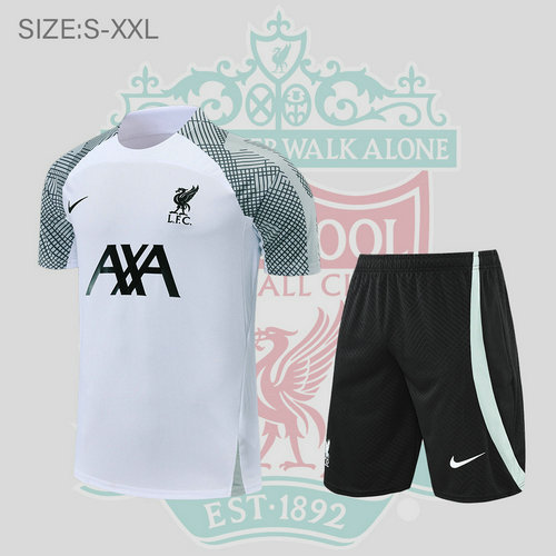 poco prezzo pantaloncini + maniche corte liverpool 2022-2023 bianco uomo