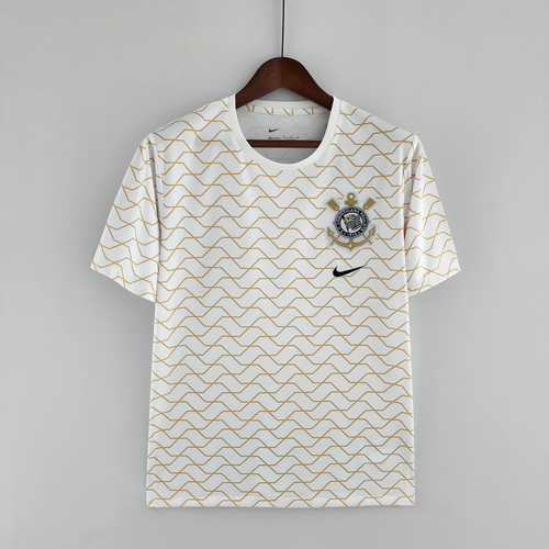 pre-game maglia corinthians paulista bianco 2022-2023 uomo
