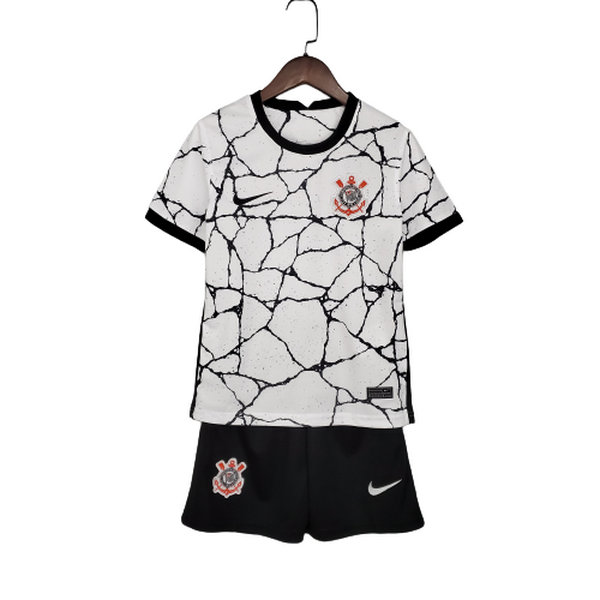 prima maglia corinthians paulista 2021 2022 bianco bambino