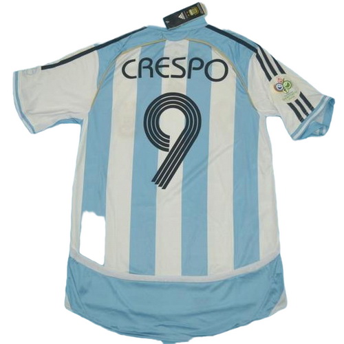 prima maglia crespo 9 argentina copa mundial 2006 blu bianco uomo
