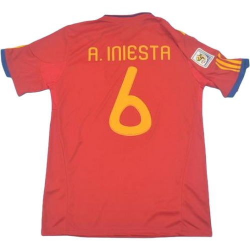 prima maglia iniesta 6 spagna copa mundial 2010 rosso uomo