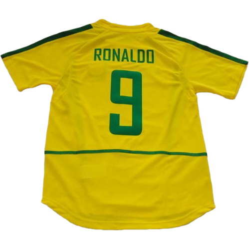 prima maglia ronaldo 9 brasile copa mundial 2002 giallo uomo