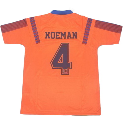 seconda maglia koeman 4 barcellona ucl 1992 arancione uomo