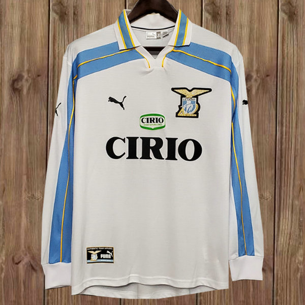 seconda maglia lazio manica lunga 1999-2000 bianco uomo