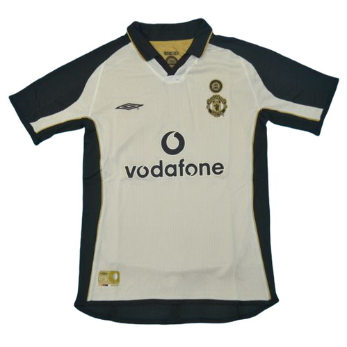 seconda maglia manchester united 2000-2001 bianco uomo