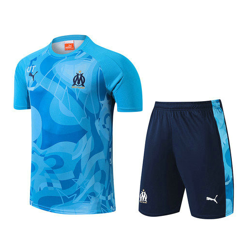 training maglie calcio olympique marsiglia completo 2024-2025 blu colorato uomo