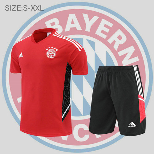 training pantaloncini + maniche corte bayern münchen rosso 2022-2023 uomo
