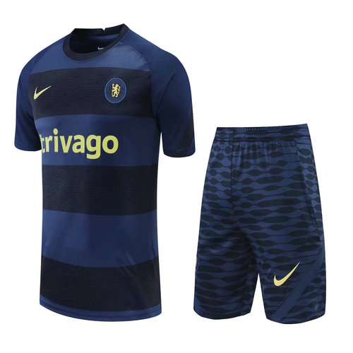 training pantaloncini + maniche corte chelsea blu zaffiro 2022-2023 uomo