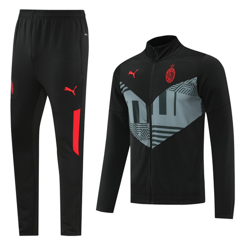 tuta sportiva milan nero e grigio 2022-2023 uomo