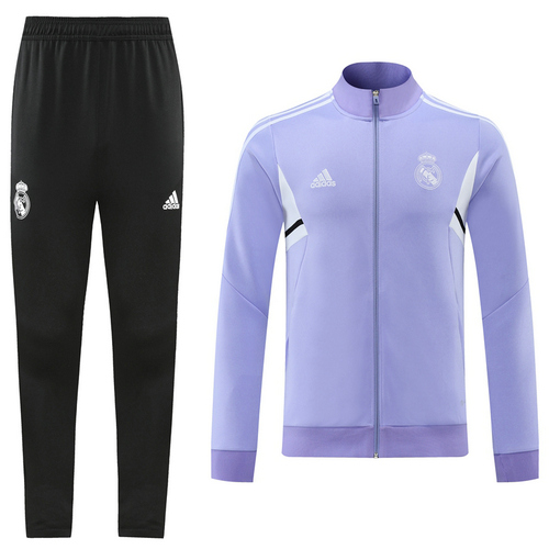 tuta sportiva scollo alto con zip intera real madrid viola 2022-2023 uomo