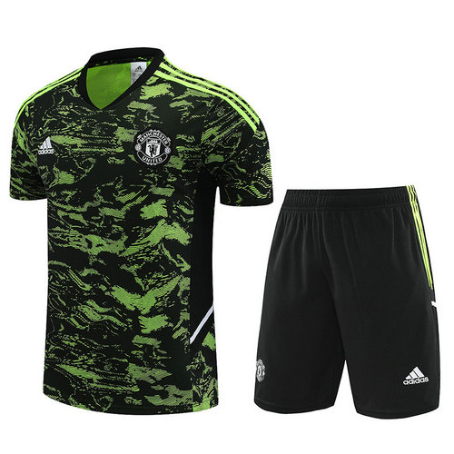 verde nero formaziones calcio manchester united manica corta 2023-2024 a poco prezzo uomo